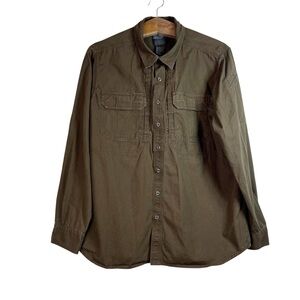 5.11 Tactical Expedition Long Sleeve Button Down Shirt Brown Size L 72466 Mens
